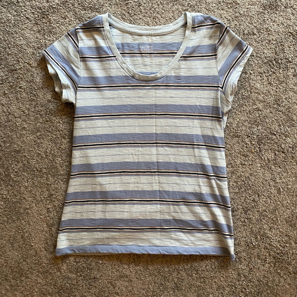 SO Blue Striped T Shirt Size L